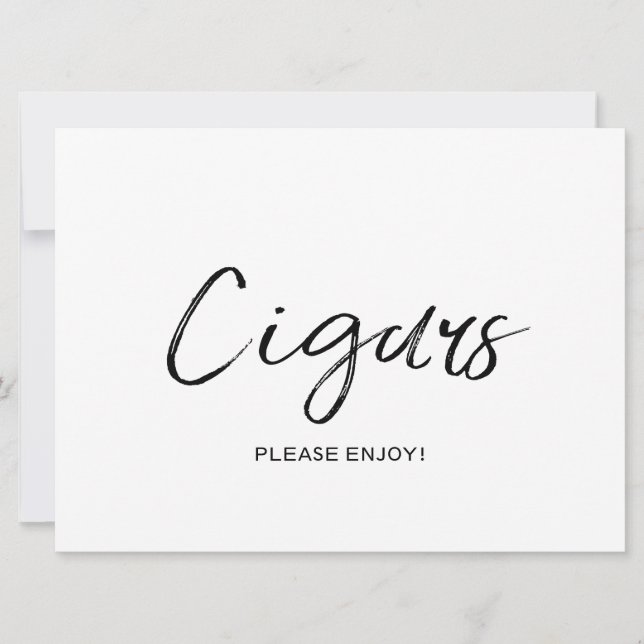 "Cigars" Bröllop-tecken | Snyggt Hand Lettered Inbjudningar (Framsida)
