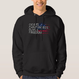 Cigars CHIMPANZEES Guns & Freedom Hoodie