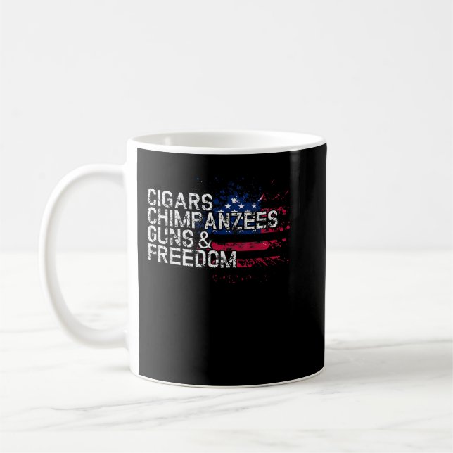 Cigars CHIMPANZEES Guns & Freedom Kaffemugg (Vänster)