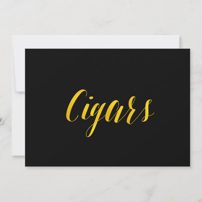 ’Cigars’ Faux Gold Foil Chic Bröllop Sign (Framsida)