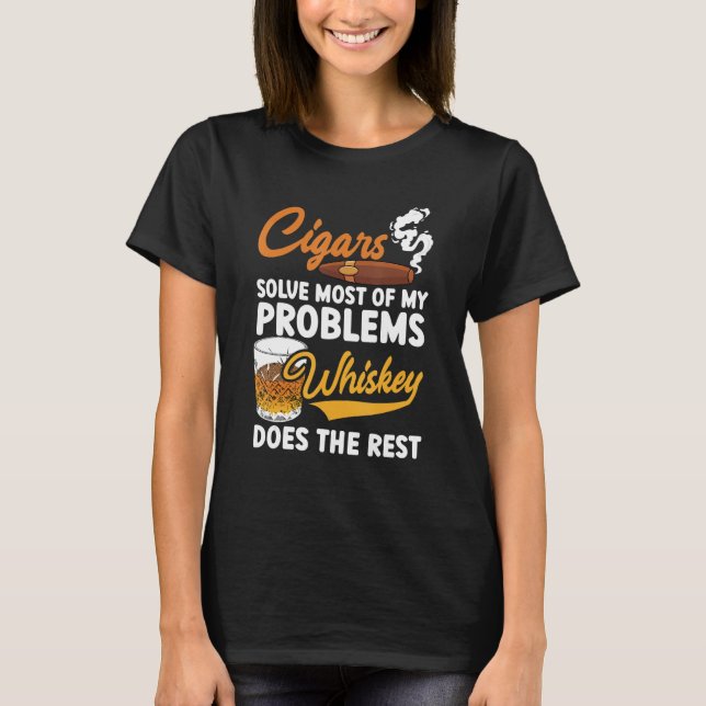 Cigars löser de flesta av mina problem t shirt (Framsida)