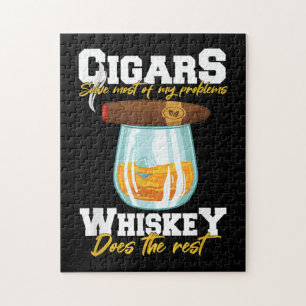 Cigars löser de flesta av mina problem Whiskey Pussel
