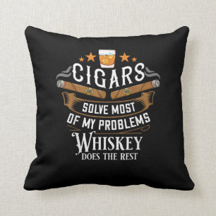 Cigars löser de flesta av mina problem whisky kudde