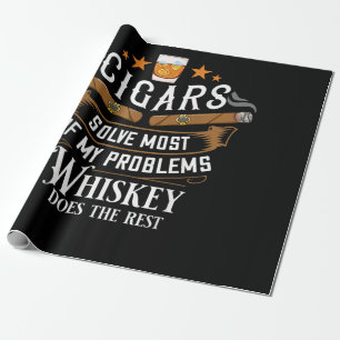 Cigars löser de flesta av mina problem whisky presentpapper