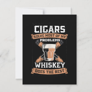 Cigars löser de flesta av mina problem whisky tack kort
