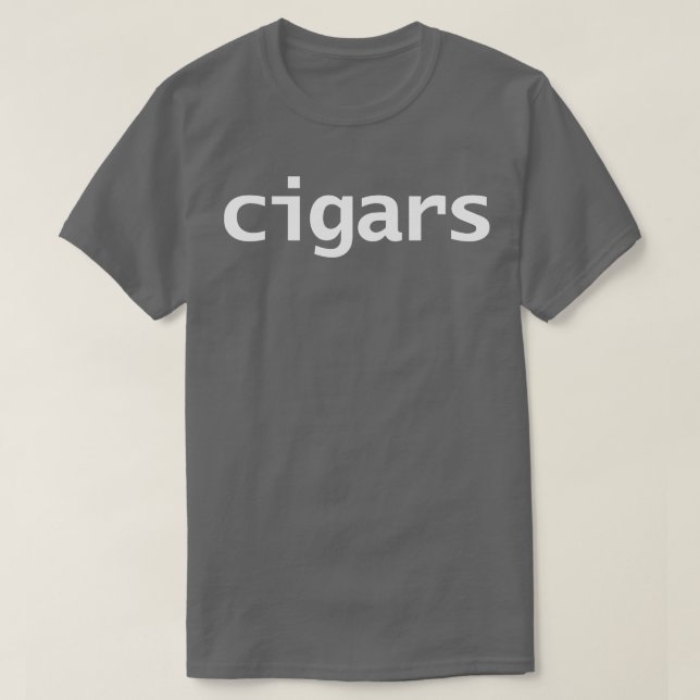 Cigars minimal typografi vit text t shirt (Design framsida)