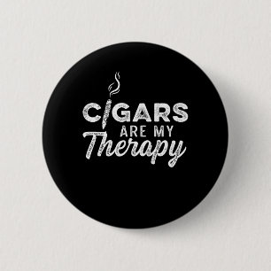 Cigars My Therapy Smoke Humidor Cigar Älskare Gift Knapp