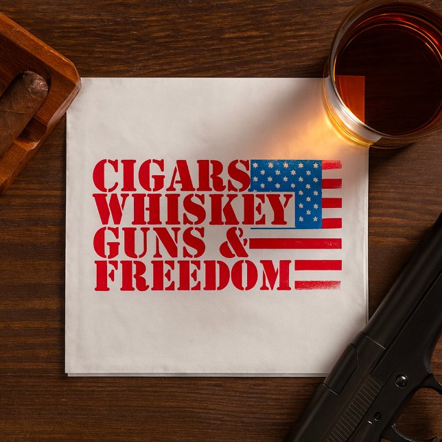 Cigars Whiskey Guns and Freedom Pappersservett (Skapare uppladdad)