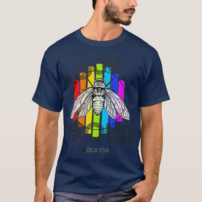 Cigayda LGBT Pride Cicada Brood X 2021 Insekt T Shirt (Framsida)