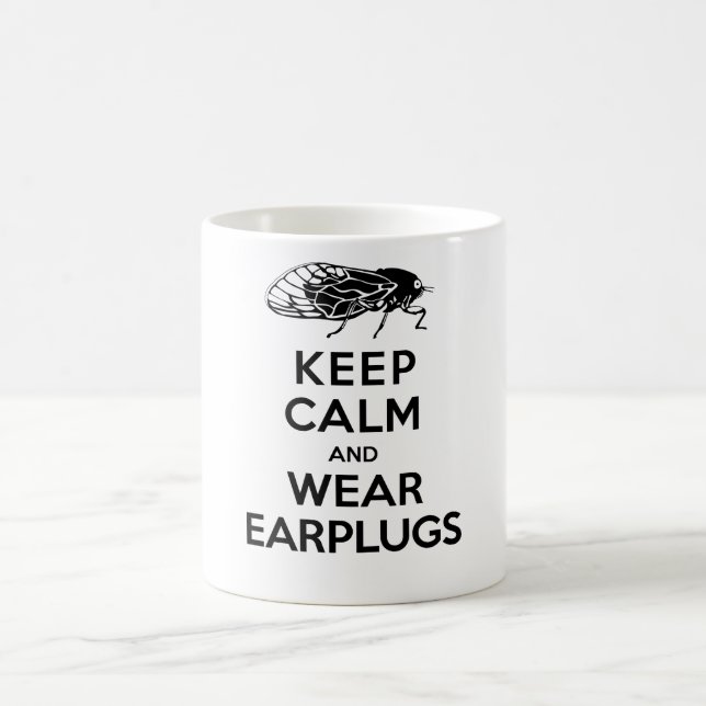 CIKADOR är här! Lugna behålla och bäraEarplugs Kaffemugg (Center)