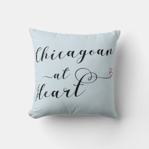 Cikagoan At Heart Throw Cushion, Chicago Kudde