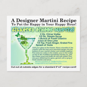 Cilantro Ginger Martini Recipe-vykort Vykort