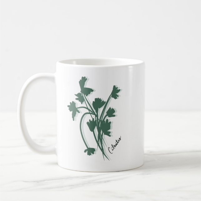 Cilantro Herb Garden Coriander Hand plockade Kaffemugg (Vänster)