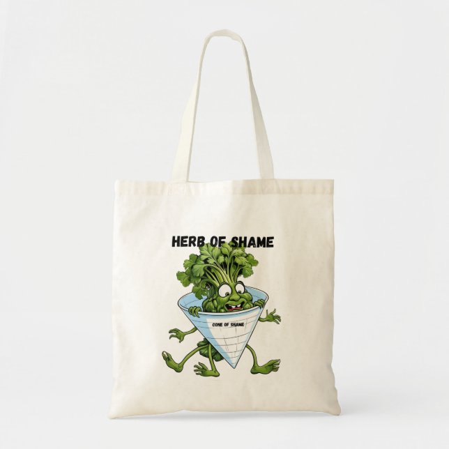 Cilantro - Herb of Shame Funny Tote Bag Tygkasse (Framsidan)