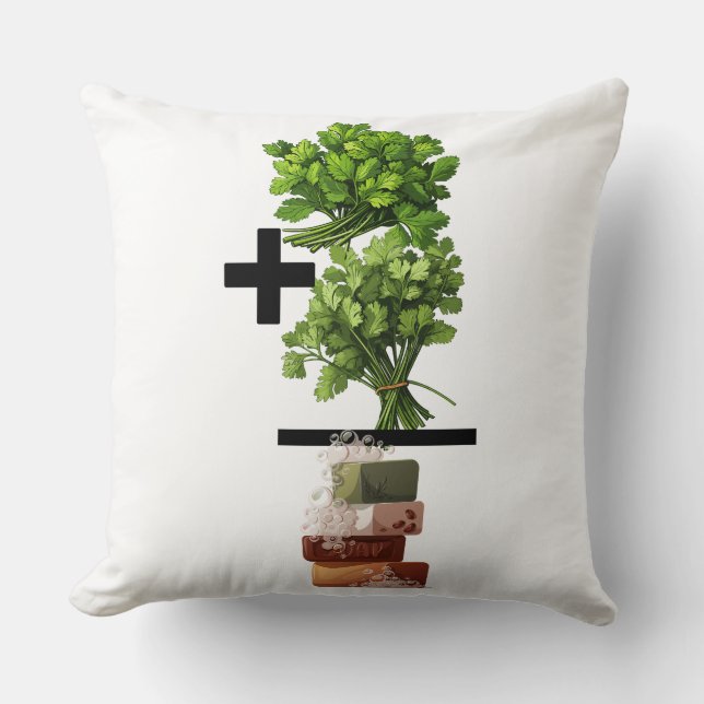 Cilantro Math - Funny Anti-Cilantro Kudde (Framsida)