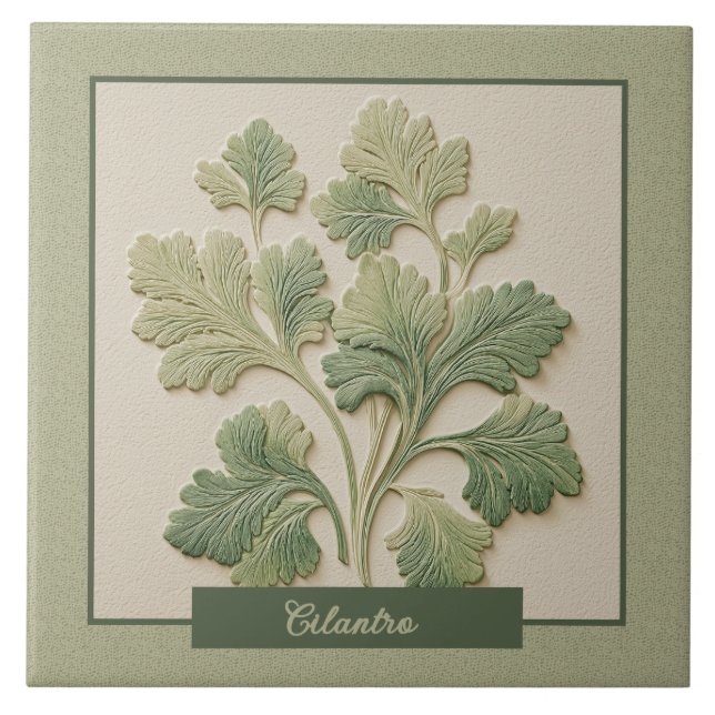 Cilantro Ört Kök Dekoration Falsk Relief Kakelplatta (Framsidan)