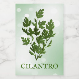 Cilantro Örters-etikett Mat Etikett