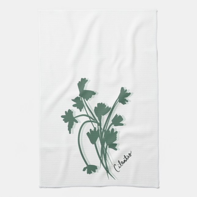 Cilantro örthage koriander illustration kökshandduk (Vertikal)