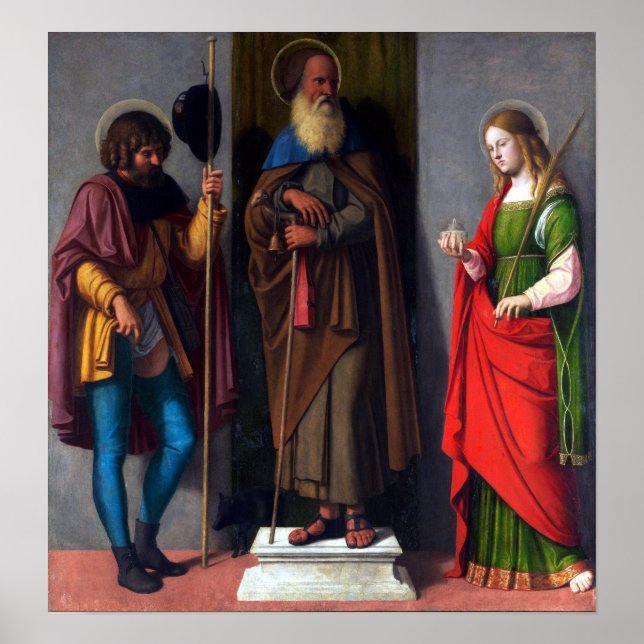 Cima da Conegliano Saints Roch Anthony Abbot Poster (Framsidan)