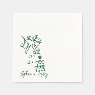 Cin Cin Cherub Hand plockade Cupid Icon Bröllop Pappersservett