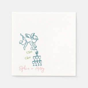 Cin Cin Cherub Hand plockade Cupid Icon Bröllop Pappersservett