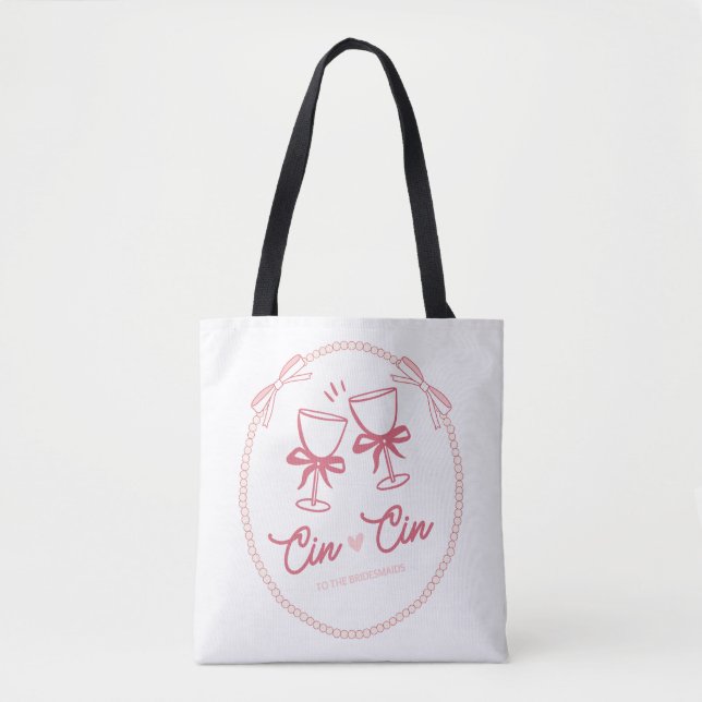 Cin Cin till Bruden Design | Pärlchampagne Tygkasse (Framsida)