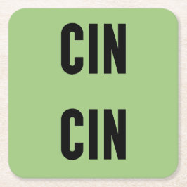 Cin Cin Typography Underlägg Papper Kvadrat