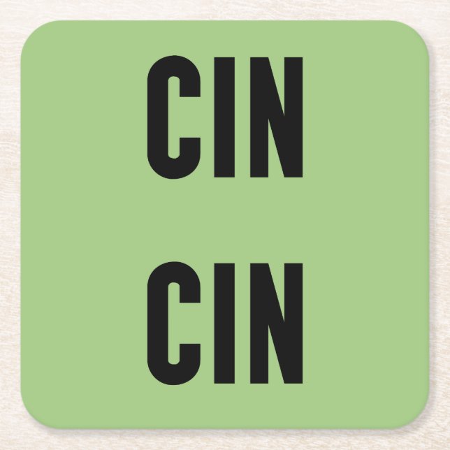 Cin Cin Typography Underlägg Papper Kvadrat (Framsidan)