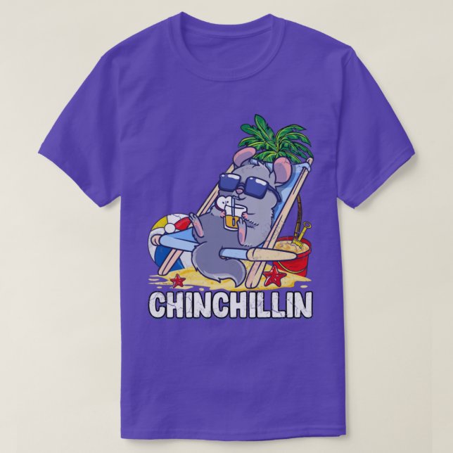 Cinchillin Chinchilla Funny Cute T Shirt (Design framsida)