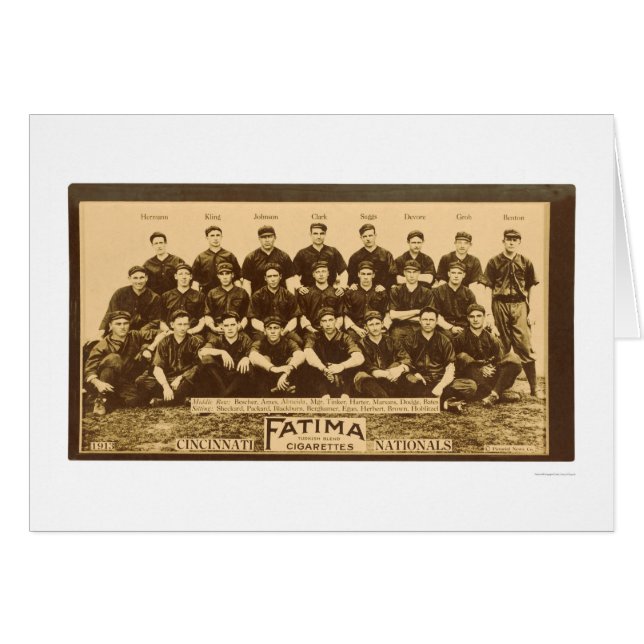 Cincinnati  Baseball 1913 Hälsningskort (Framsidan Horizontal)