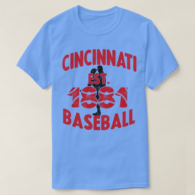 Cincinnati Baseball Est 1881 Baseball Pitcher Vint T Shirt (Design framsida)