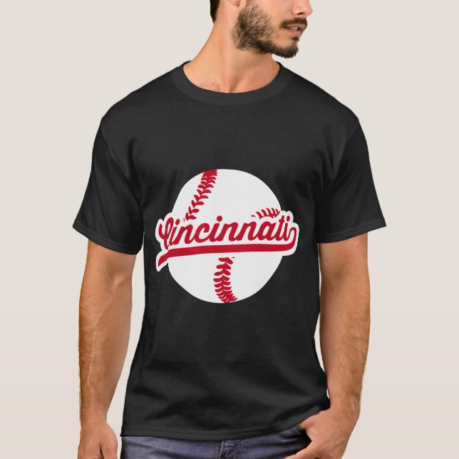 Cincinnati Baseball Ohio Pride Kärlek City Red T Shirt (Framsida)