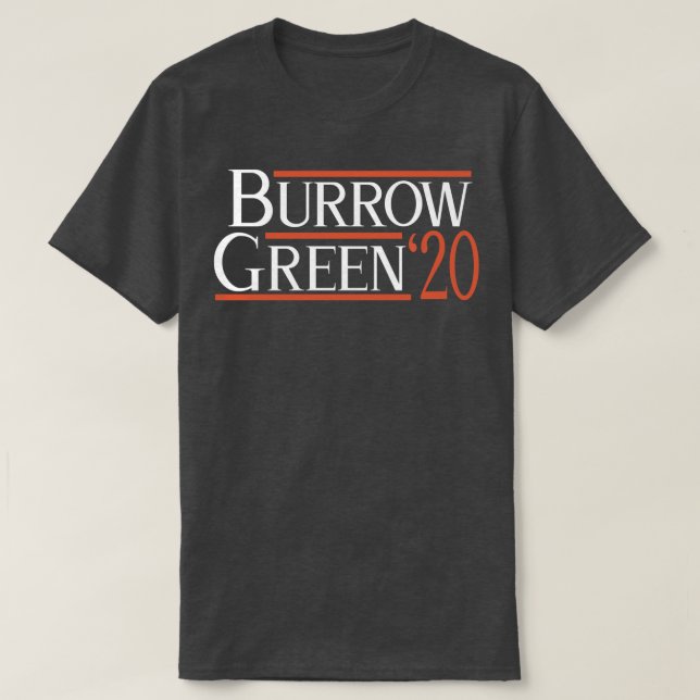 Cincinnati Burrow Green T Shirt (Design framsida)