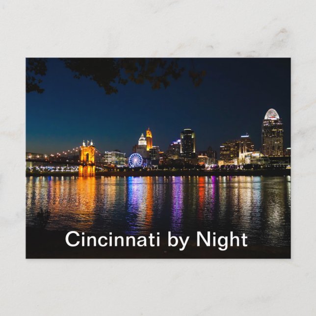 Cincinnati by Night Helg Vykort (Framsida)