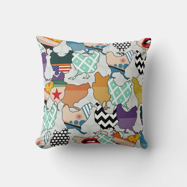 Cincinnati Chickens silver spot Kudde (Framsida)