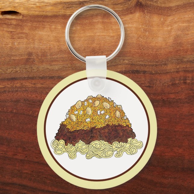 Cincinnati Chili Ohio OH Spaghetti Chili Food Nyckelring (Baksida)