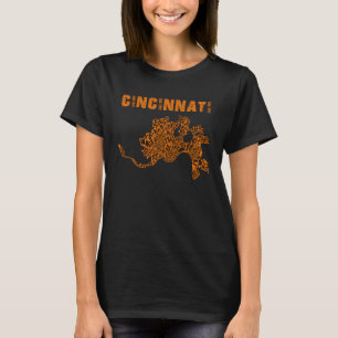 Cincinnati City Cincy Orange Karta Ohio Travel Sou T Shirt