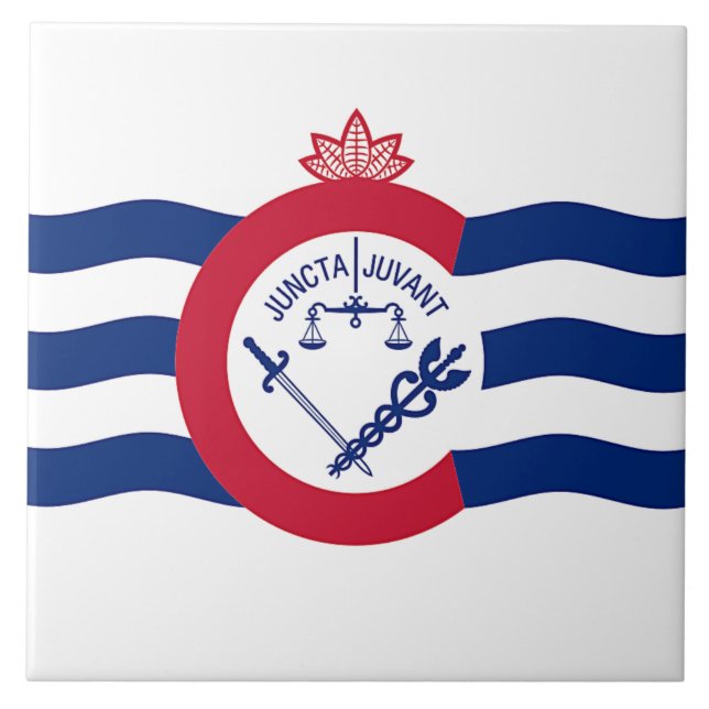 Cincinnati City Flagga Tile Kakelplatta (Framsidan)