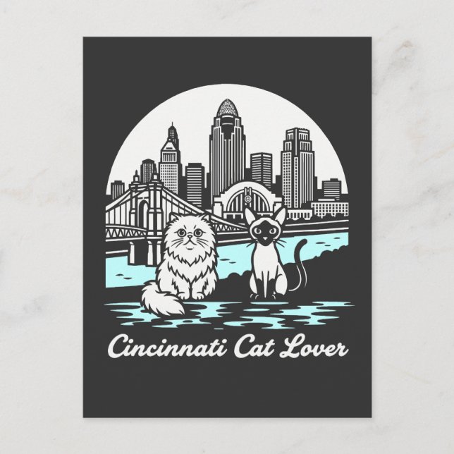 Cincinnati City Ohio Cat Lover Vykort (Framsida)