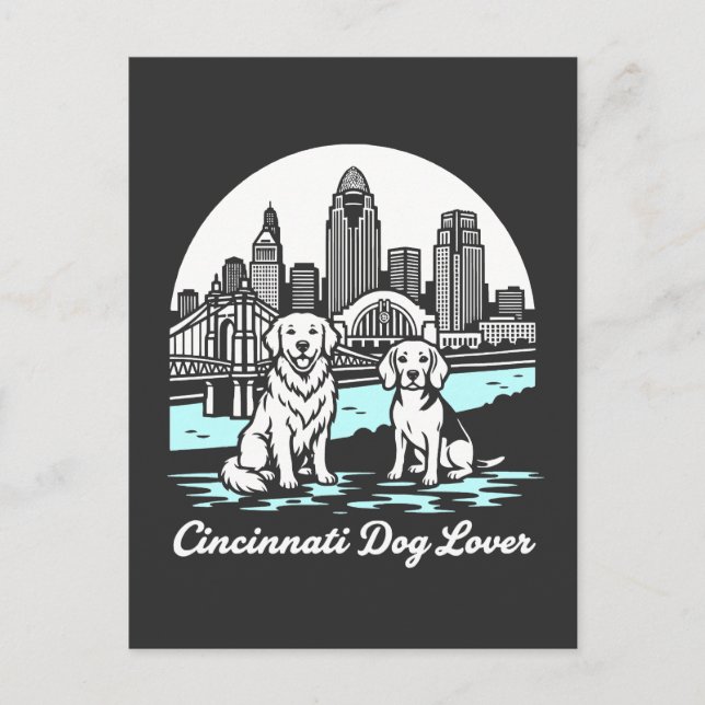 Cincinnati City Ohio Dog Lover Vykort (Framsida)