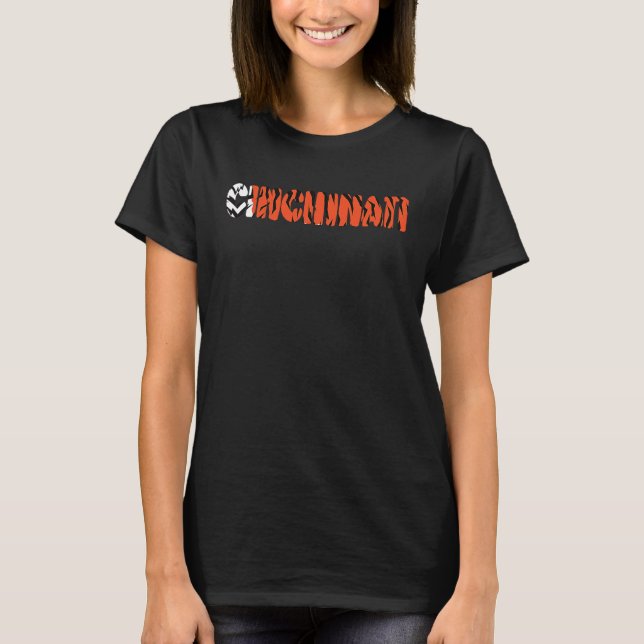 Cincinnati Cool Tiger Striped Animal Print T Shirt (Framsida)