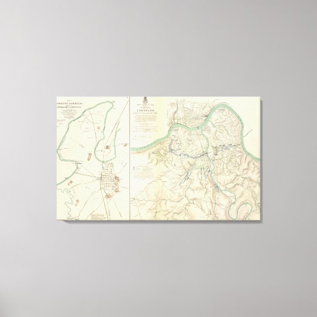 Cincinnati, Covington, Newport Canvastryck (Framsida)