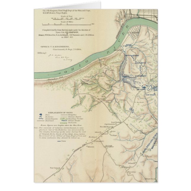 Cincinnati, Covington, Newport Hälsningskort (Framsidan)