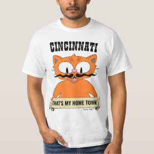 CINCINNATI DET ÄR MIN HEMSTAD! Tecknad Katt T Shirt