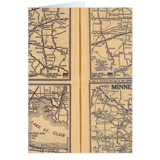 Cincinnati, Detroit, Indianapolis Hälsningskort (Framsidan)