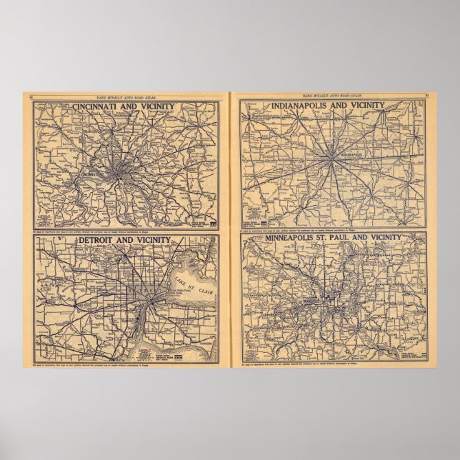 Cincinnati, Detroit, Indianapolis Poster (Framsidan)