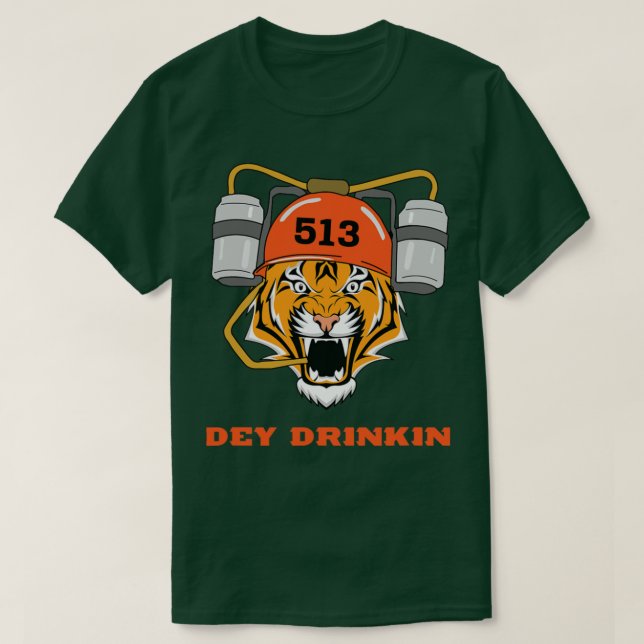 cincinnati dey drinkin bengal tiger t shirt (Design framsida)