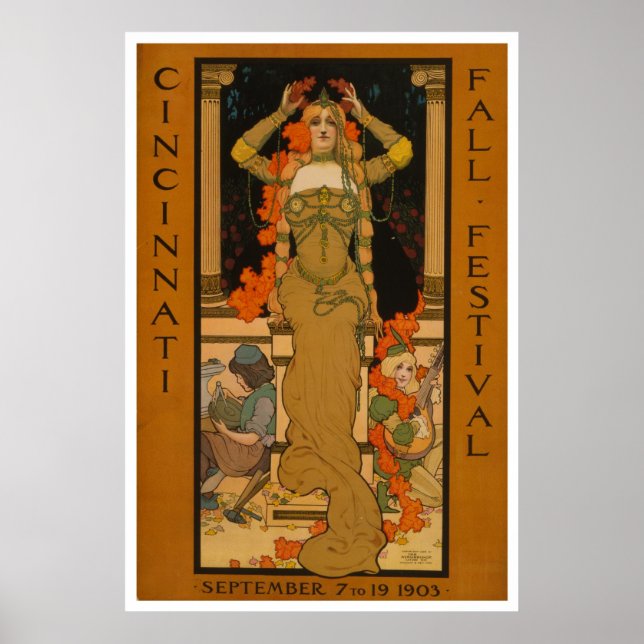 Cincinnati fallfestival Art nouveau Poster (Framsidan)