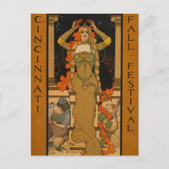 Cincinnati fallfestival Art nouveau Vykort (Framsida)