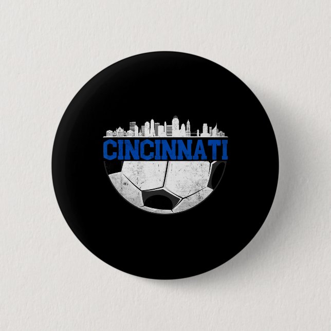 Cincinnati Fotboll Distressed Cincy nati  Knapp (Framsida)